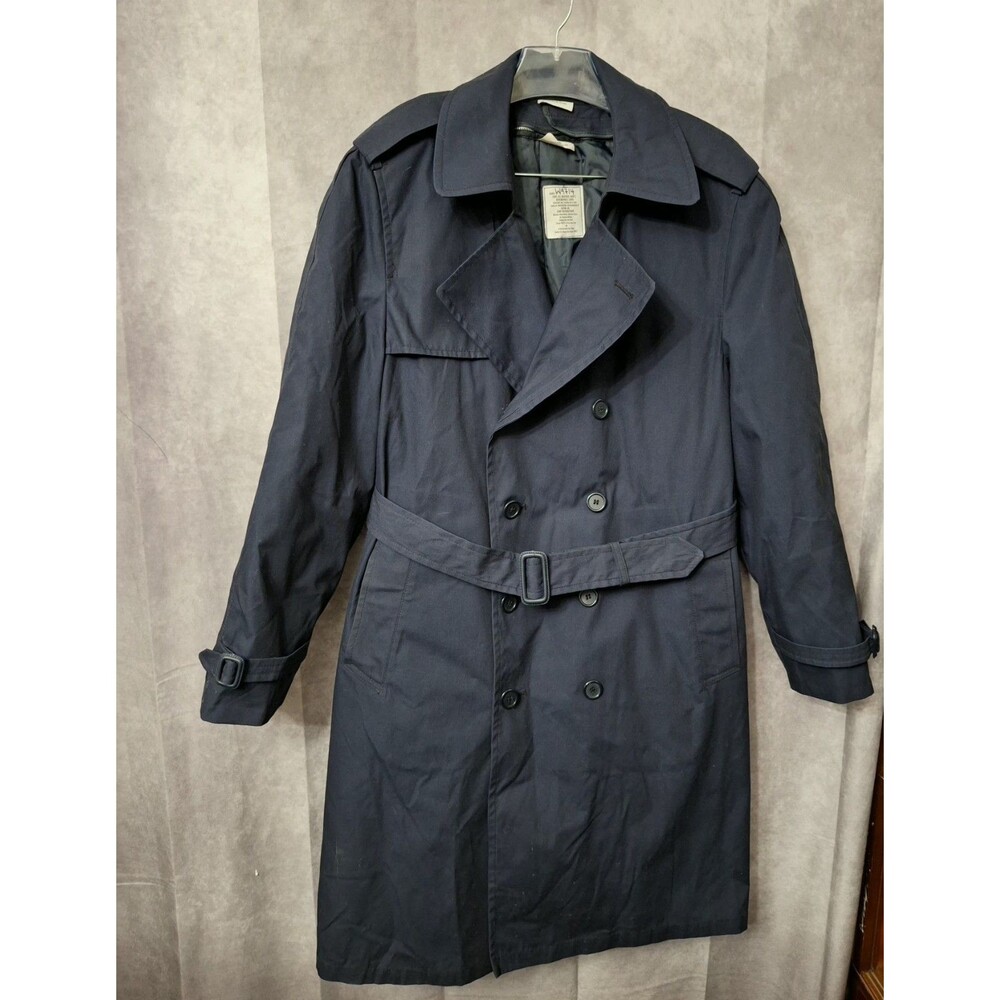 Vtg Sterling Wear of Boston Trench Coat Mens Sz 42R Mid Length Removable Lining
